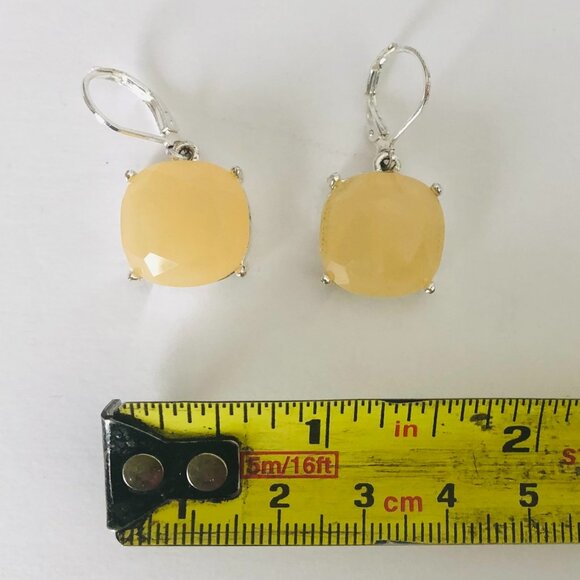 Joan Rivers Dangling pale yellow silvertone leverback Earrings - Picture 1 of 8